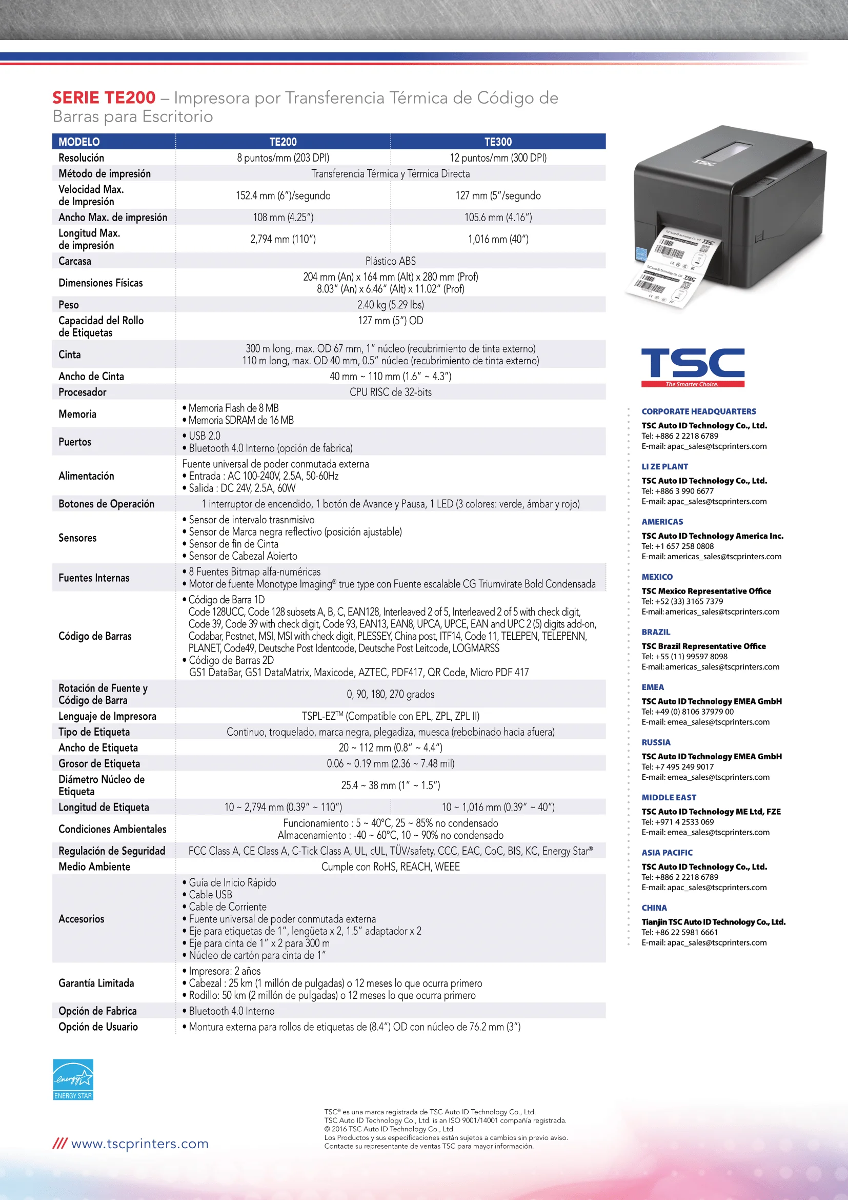 Impresora TSC TE200 - Image 3
